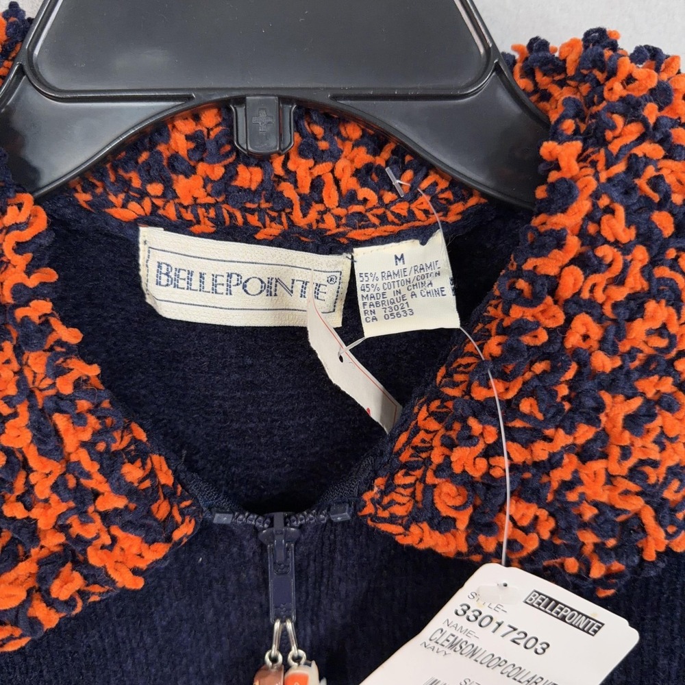 Vintage Clemson Tigers Vest Womens Medium Blue Orange NCAA Football Bellepointe - Picture 7 of 14